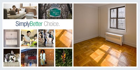 a collage of different rooms with wood floors and